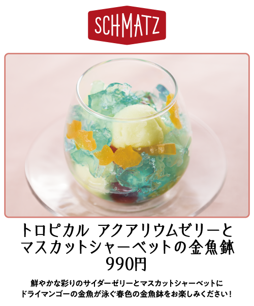 シュマッツ　トロピカル アクアリウムゼリーとマスカットシャーベットの金魚鉢 990円