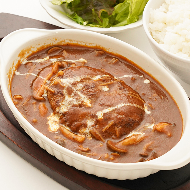きのこ煮込みハンバーグ