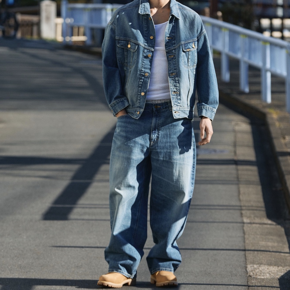 SUPERSIZED ビッグシルエットライダースデニムパンツ